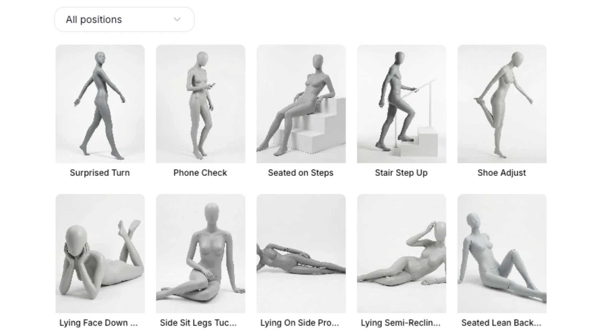 Consulter la bibliothèque de poses