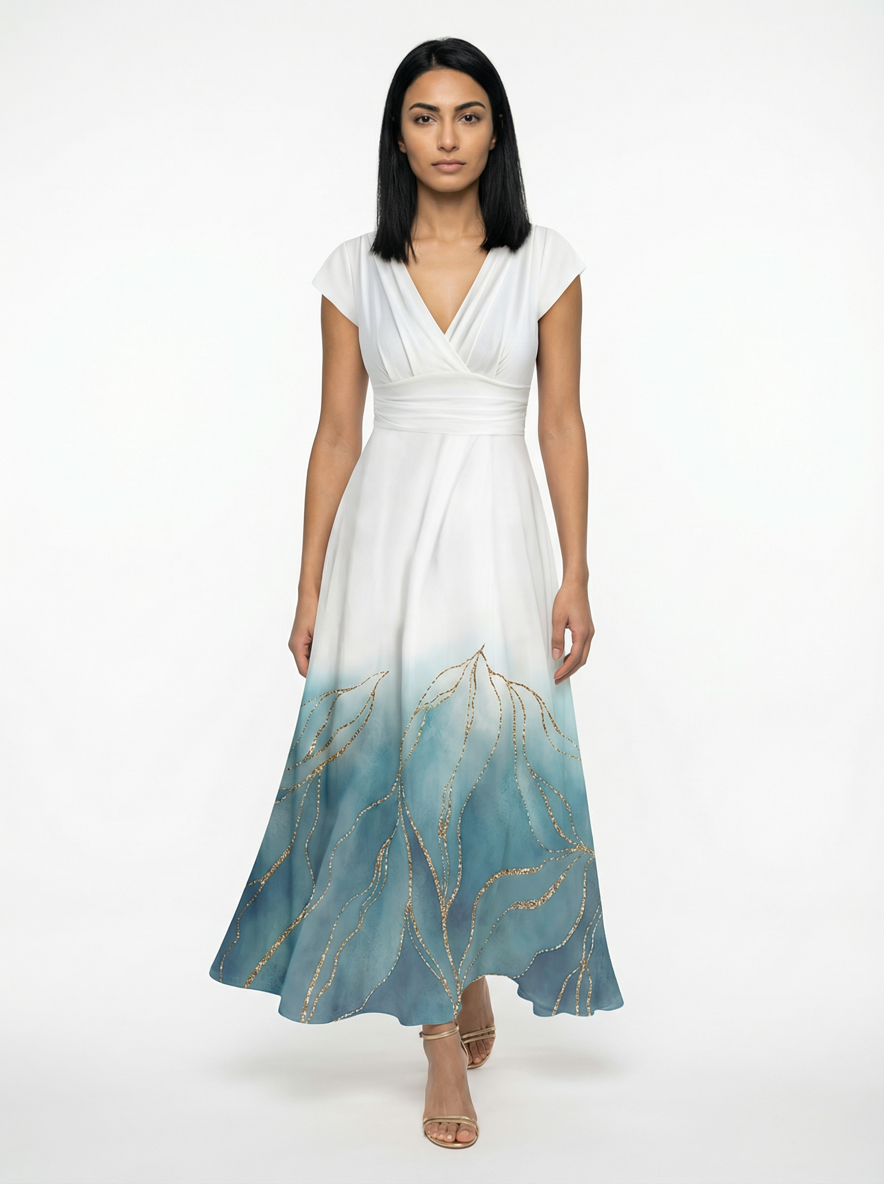 Inaya portant la robe : rendu studio fond blanc Klayn